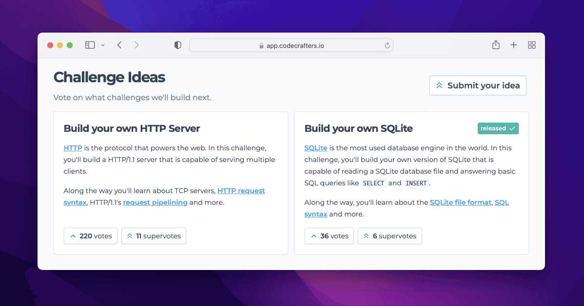 Vote for new courses