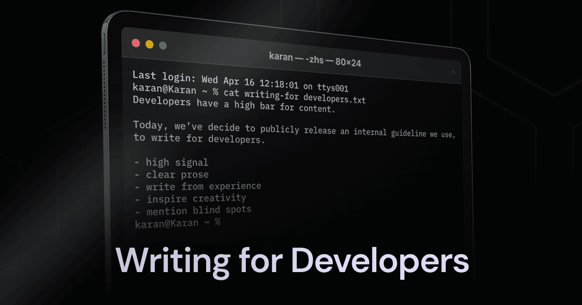 Writing for Developers
