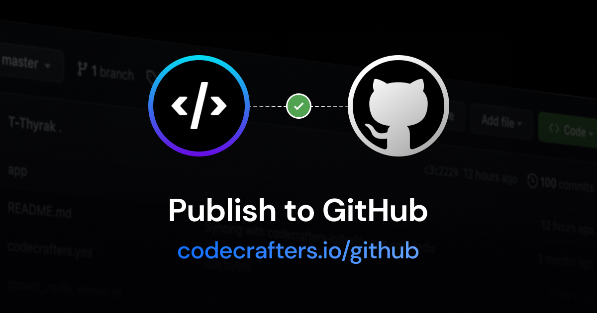 Publish To GitHub | CodeCrafters