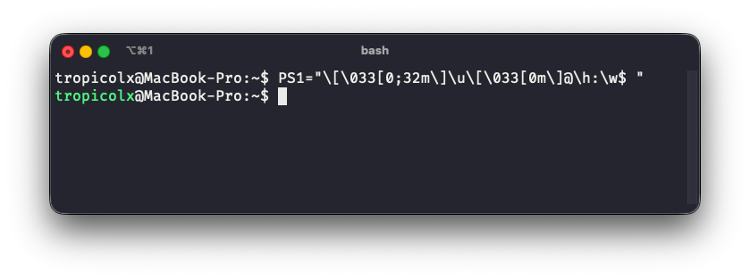 Changing username text to green