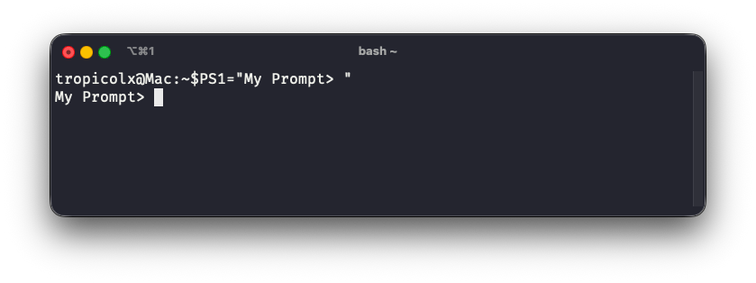 Terminal displaying the prompt "My Prompt> "